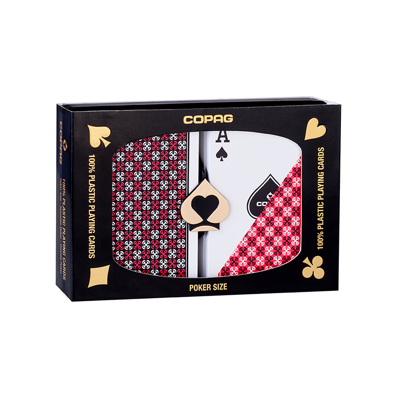 COPAG MASTER PLASTIC PLAYING CARDS POKER SIZE REGULAR INDEX BLACK/RED DOUBLE-DECK SET wwww.jeux2cartes.fr