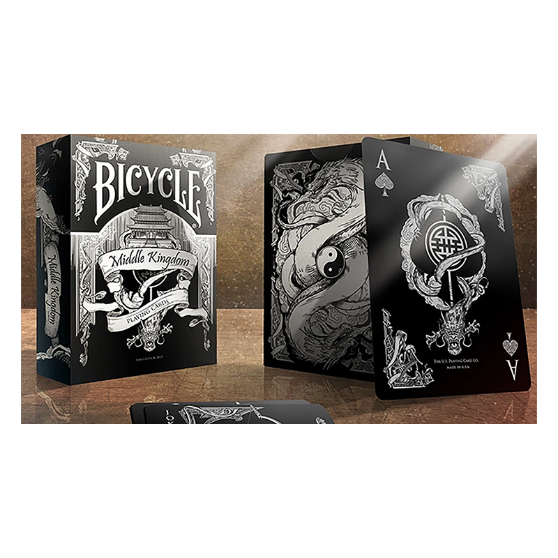 Bicycle Middle Kingdom (Black) Cartes à jouer imprimées par US Playing Card Co wwww.jeux2cartes.fr