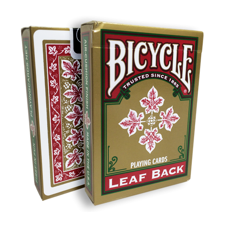 Bicycle Leaf Back Deck (Rouge) par Gambler’s Warehouse wwww.jeux2cartes.fr