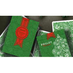 Paisley Metallic Green Christmas Playing Cards by Dutch Card House Company wwww.jeux2cartes.fr