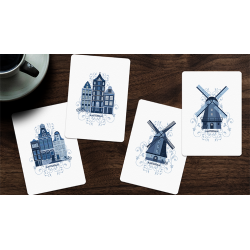 Cartes à jouer Tulip (bleu clair) par Dutch Card House Company wwww.jeux2cartes.fr